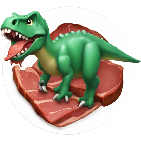Dinosaur eating steak  emoji