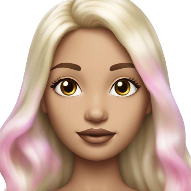 mermaid, model, magical, blonde hair, pink lips, iridescent, mystical, shiny, holographic, straight hair with highlights emoji