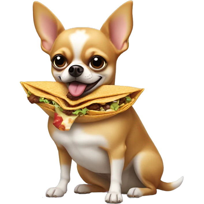 Fat Chihuahua eating Taco Bell fat thick emoji