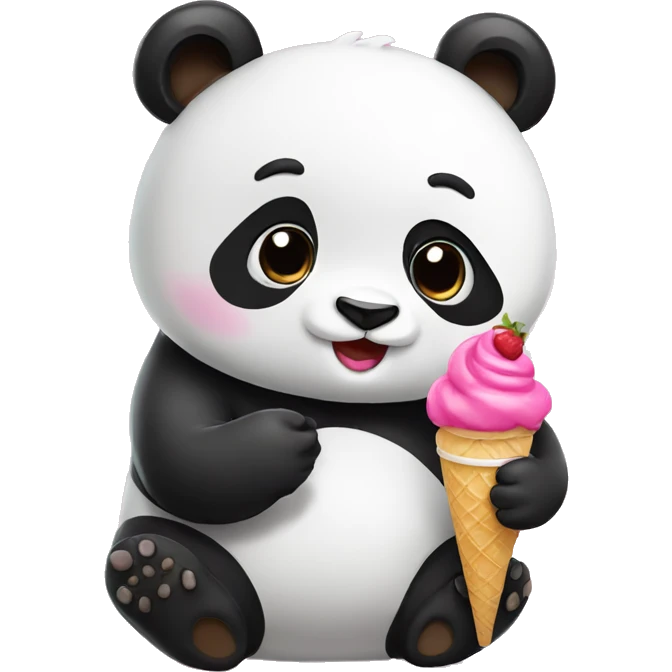 Panda eating ice cream emoji