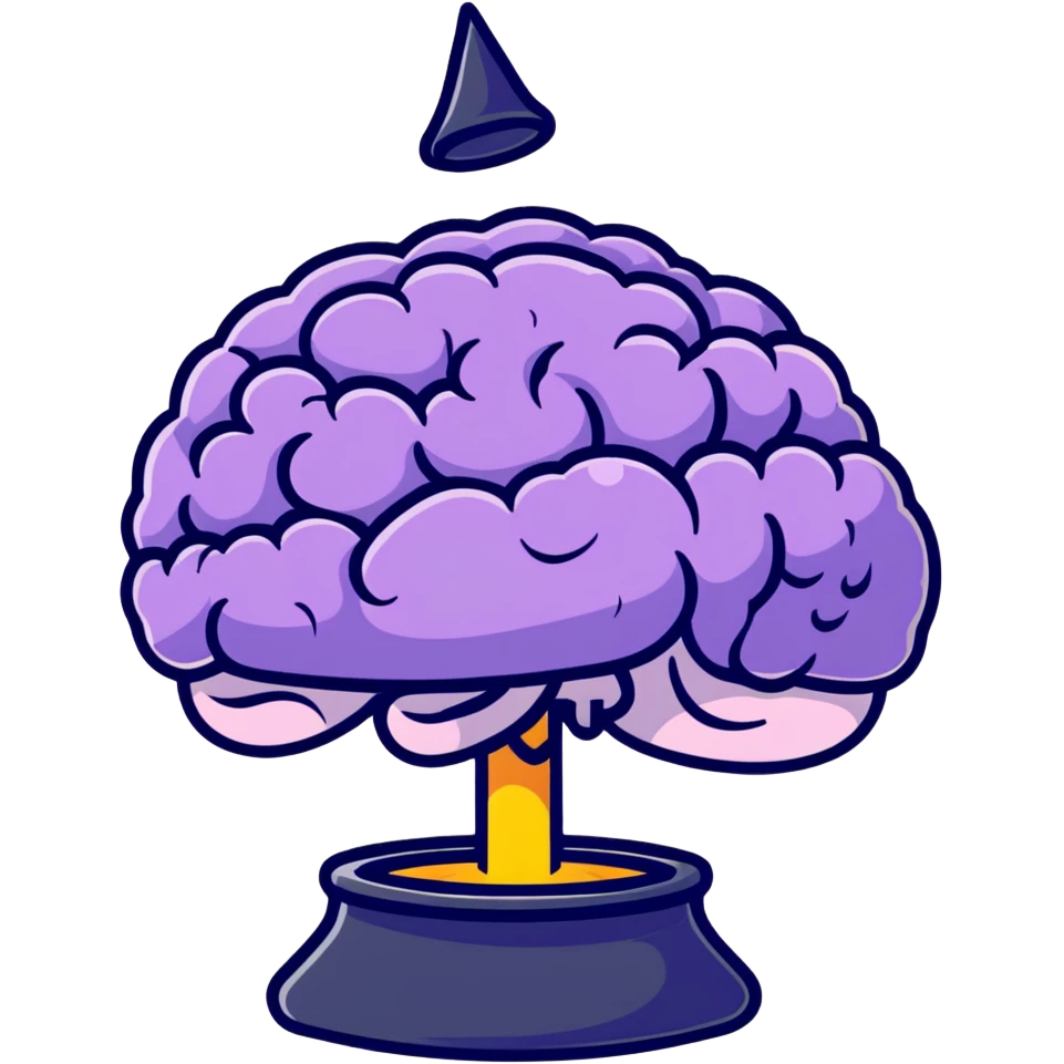 wizard's brain with magical aura emoji