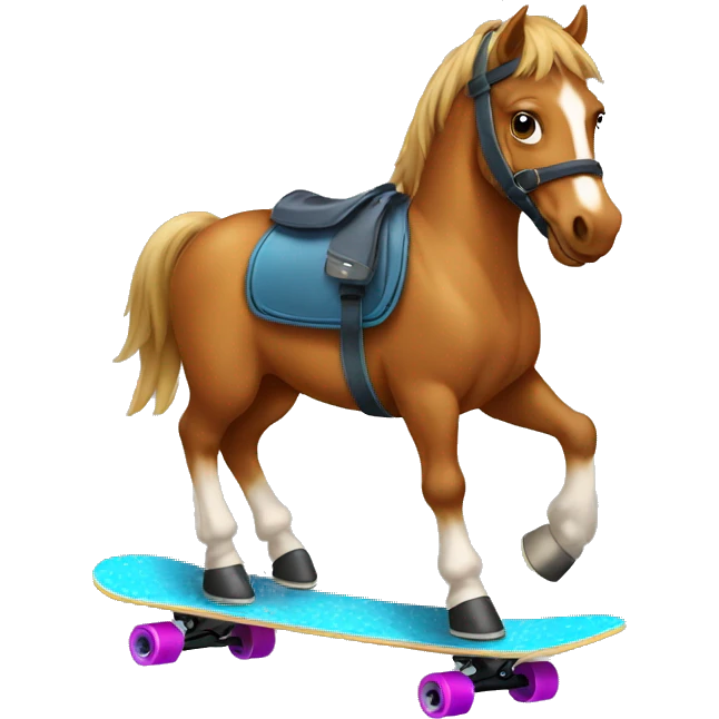 Horse on skateboard emoji