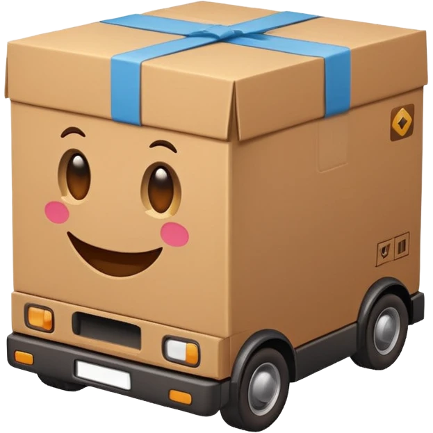 Iphone emoji style + package(box) with truck emoji