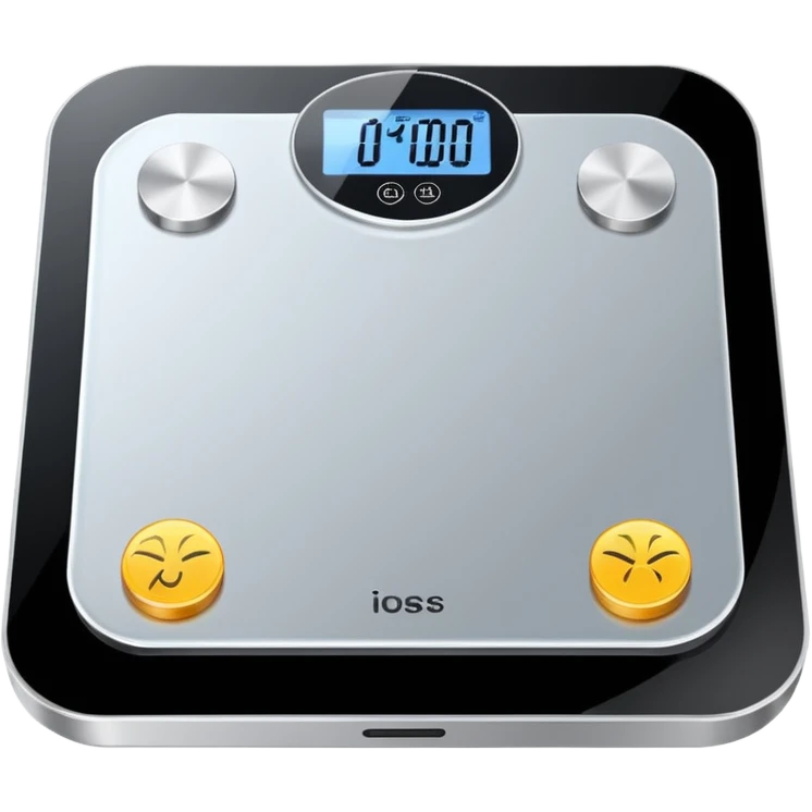 Digital weight scale with 0:00 on it emoji