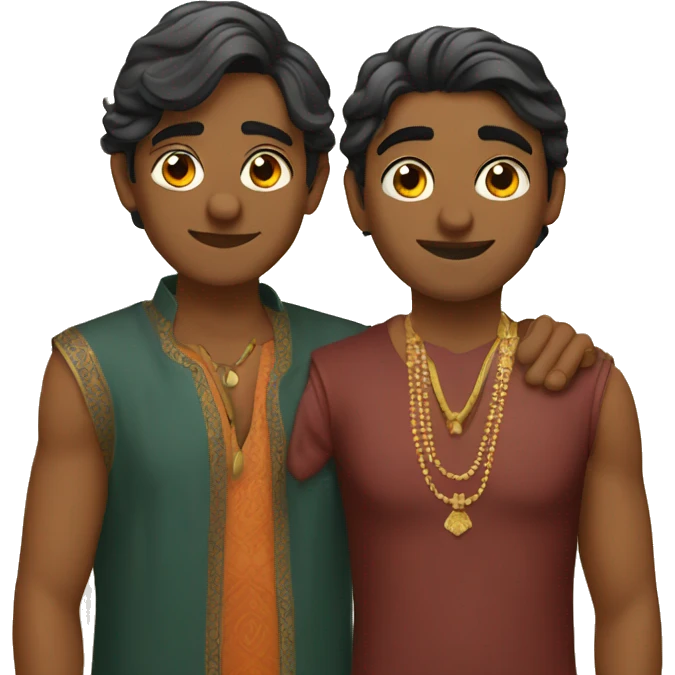 Indian male queer couple emoji