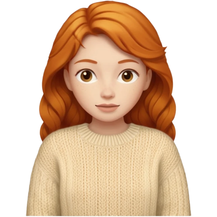 Knitted ginger woman emoji
