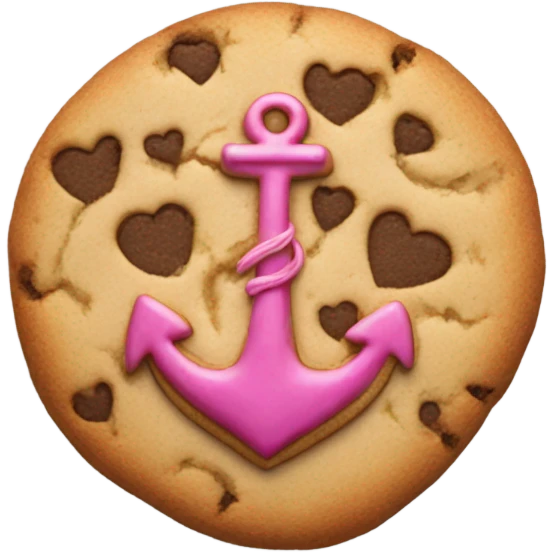 cookie heart with anchor emoji