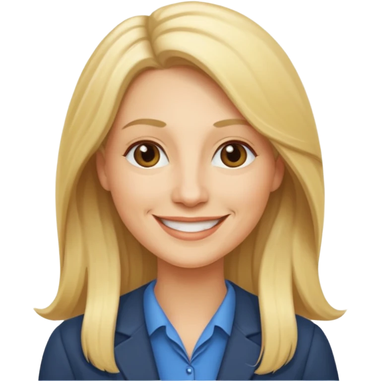 a 40 year old teacher with long blonde hair emoji
