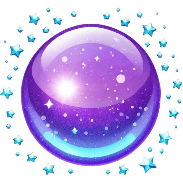 Glitter Purple and Cian bye emoji