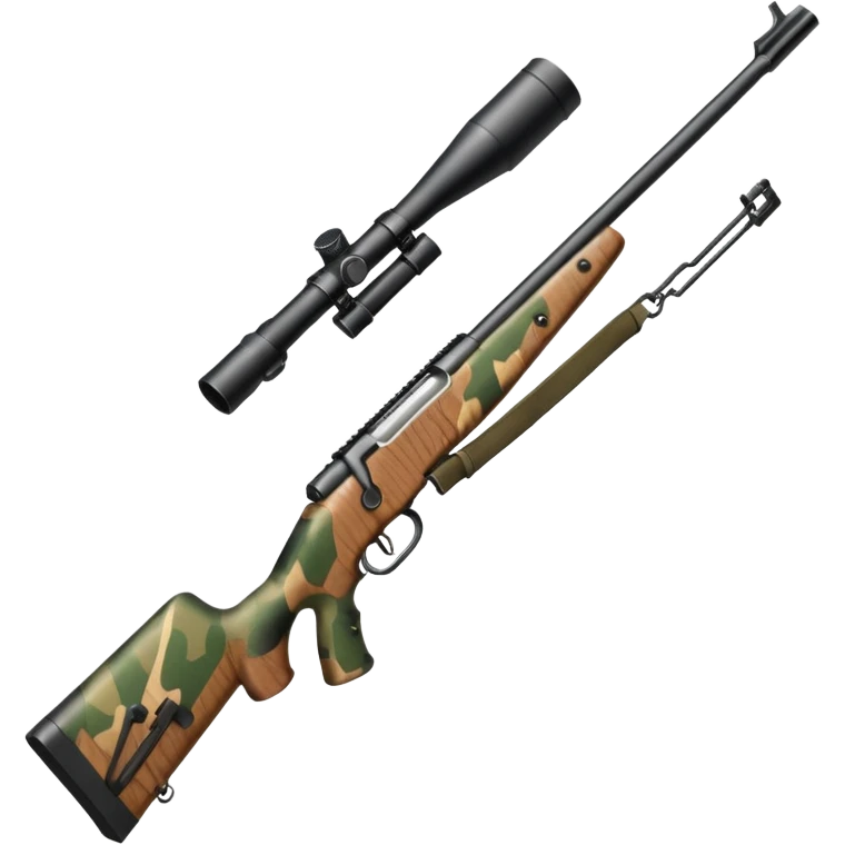 deer hunting bolt action rifle with a scope and sling emoji