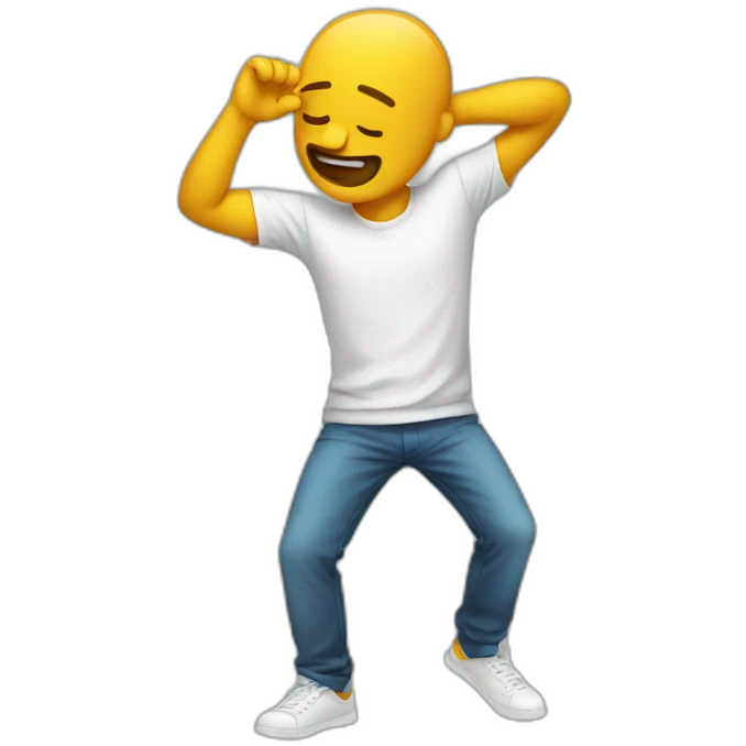 man doing dab emoji