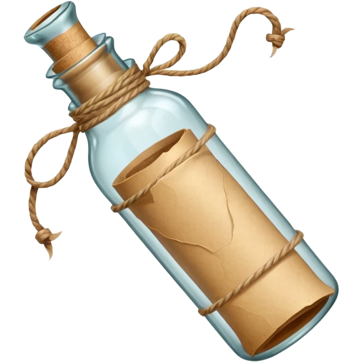 message bottles with papper roll emoji