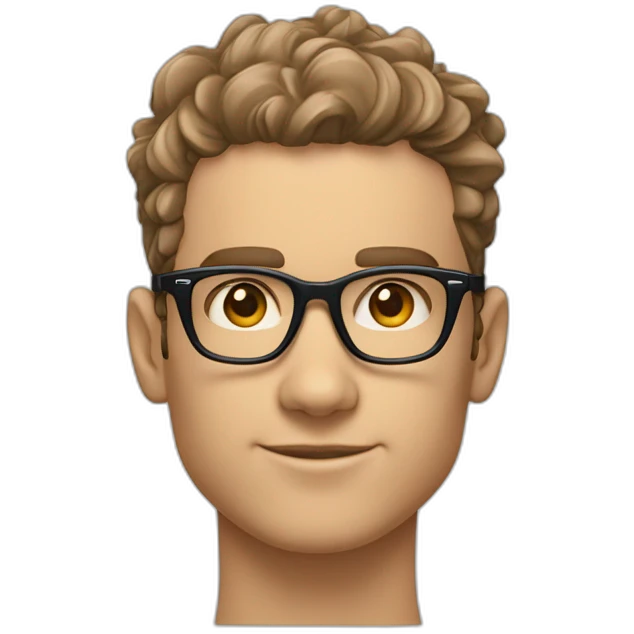 Garçon jawline cheveux très bouclés avec un taper fade et des lunette caree oakley emoji