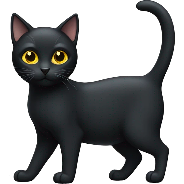 black cat, yellow eyes emoji