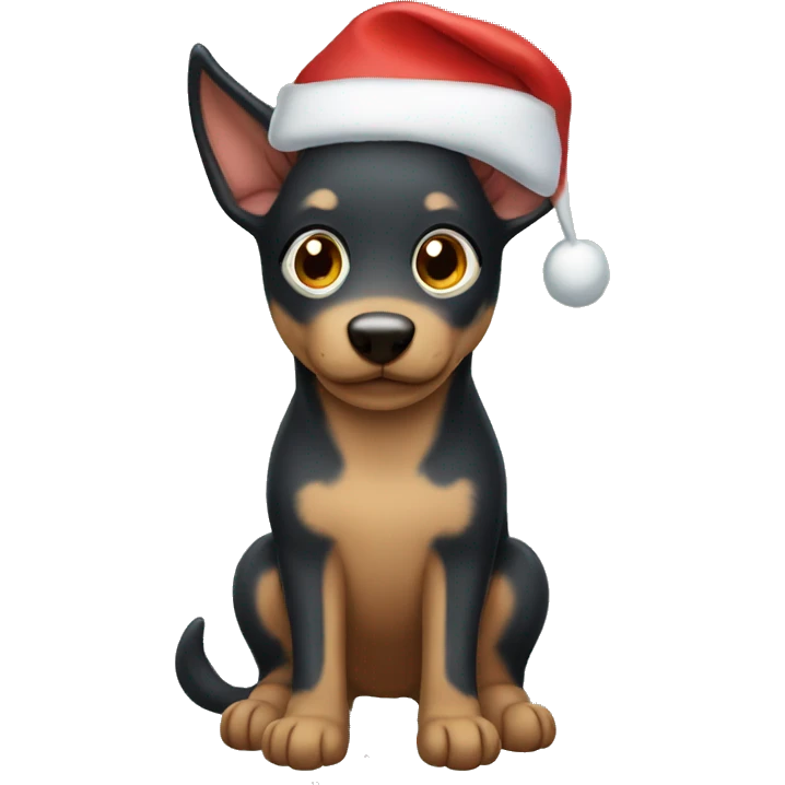 Kelpie in a Santa hat emoji