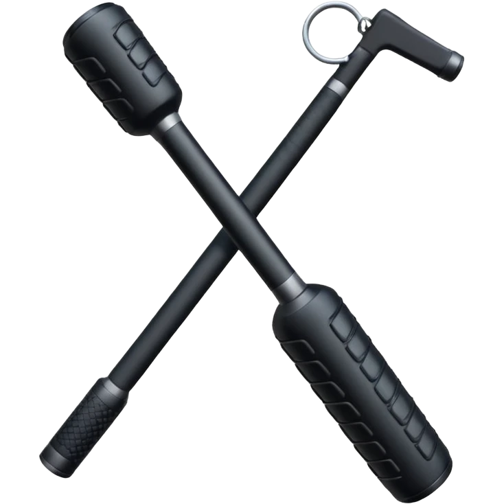 two police batons with grip emoji