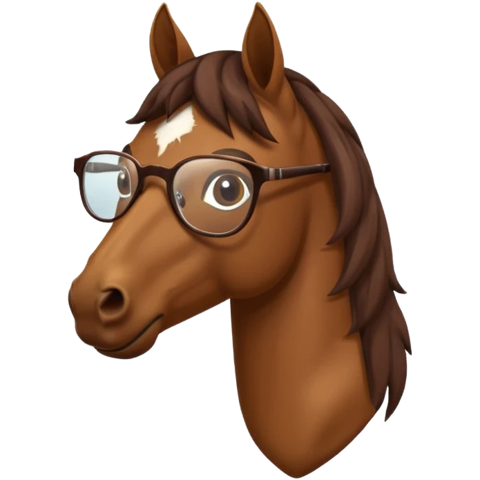 retro horse with glasses emoji