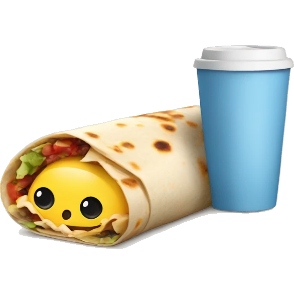  Breakfast burrito holding a coffee emoji