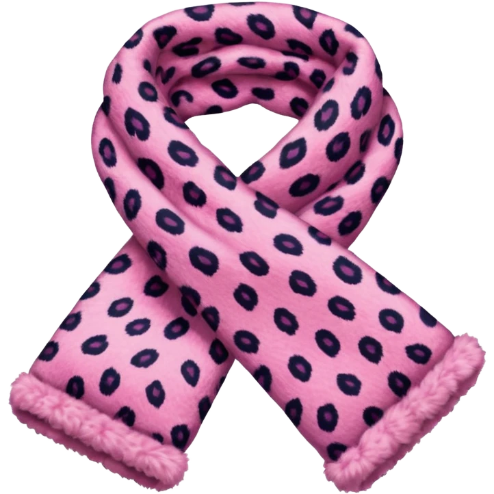 Pink leopard muffler emoji