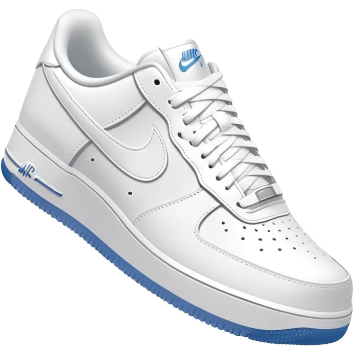 Pristine white Nike Air Force 1 with visible Nike swoosh logo emoji