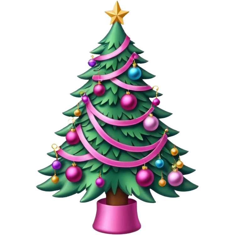 Christmas tree pink emoji