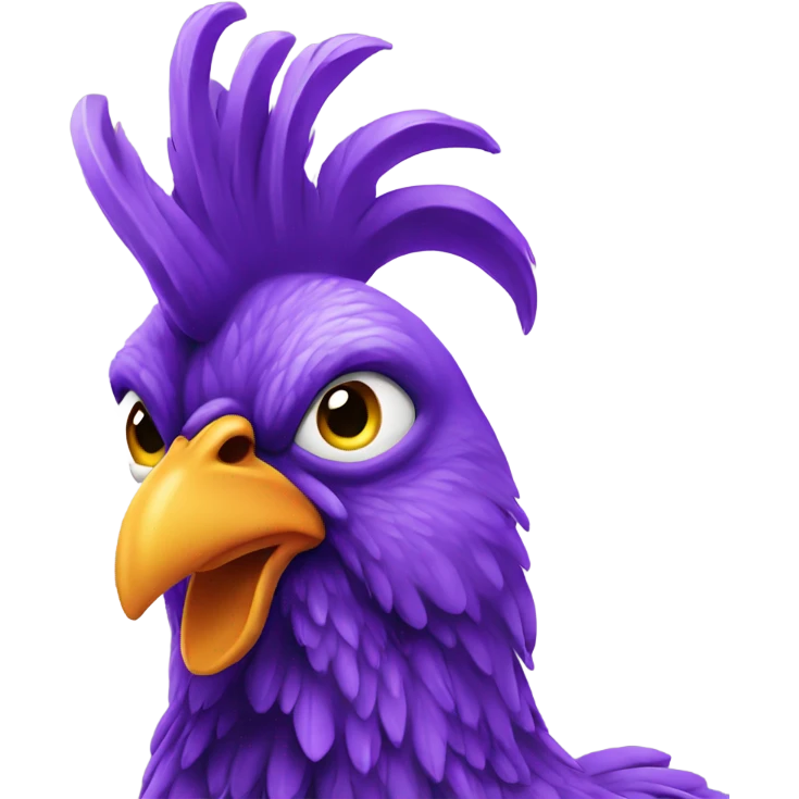 Purple chicken shaking its but emoji