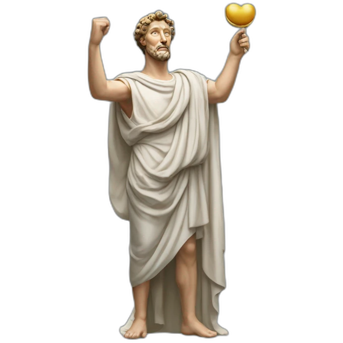 marcus aurelius arms stretched out holding something emoji
