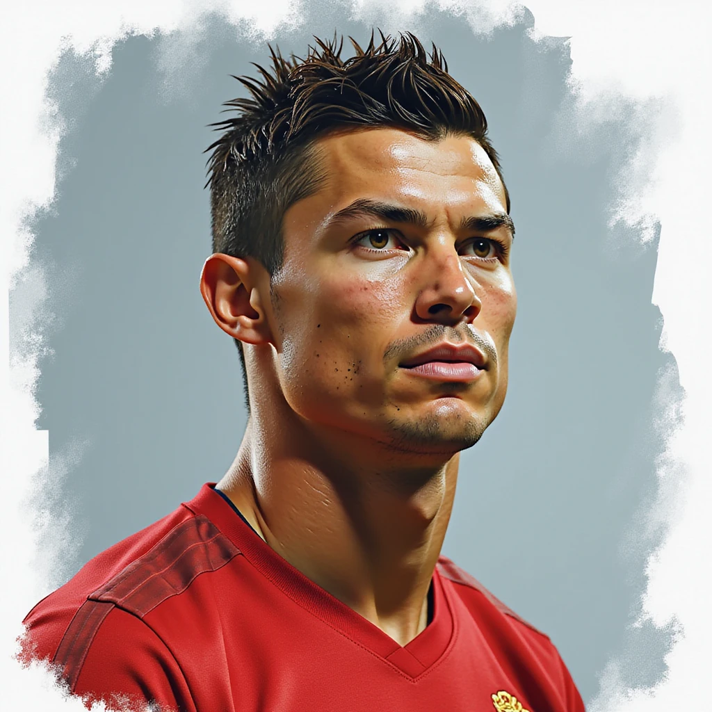 Cristiano Ronaldo, famous footballer, realistic style, photorealistic portrait emoji
