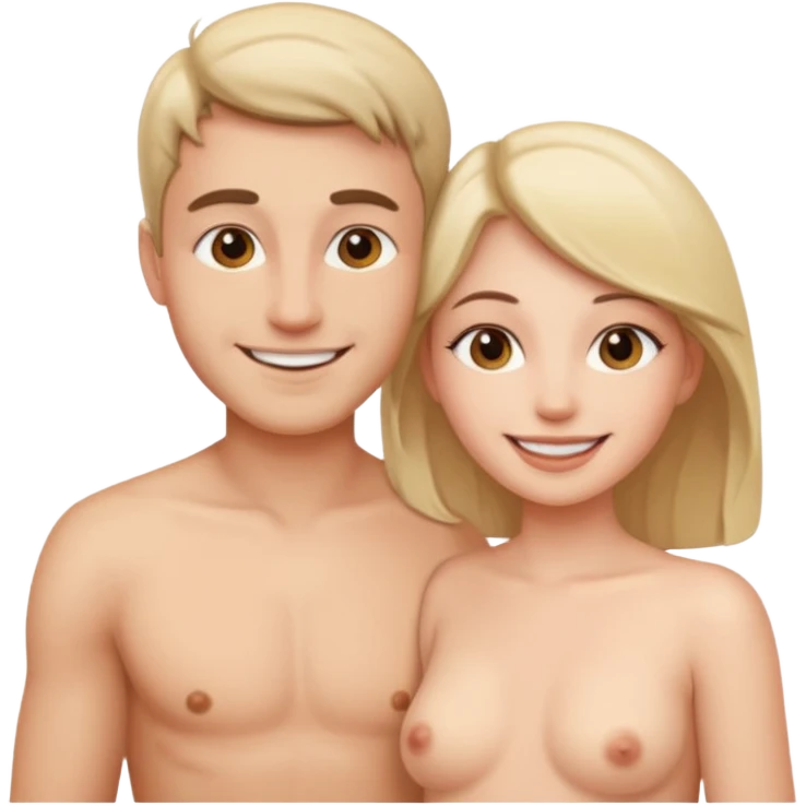 smiley d'un homme et une femme nus cote à cote emoji