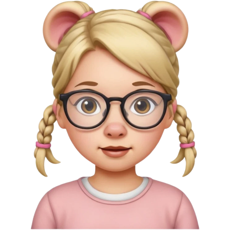 Girl pig tails glasses emoji