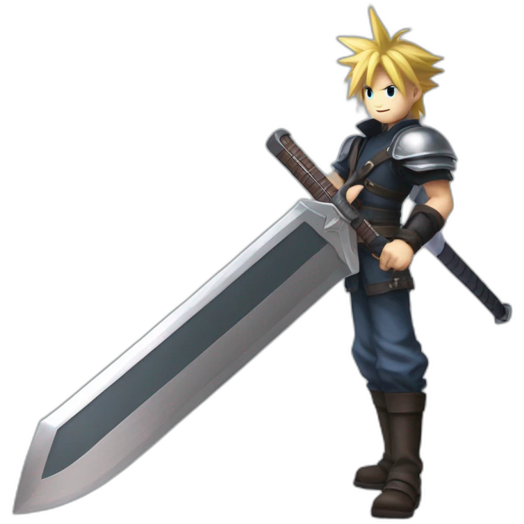 cloud strife with buster sword emoji