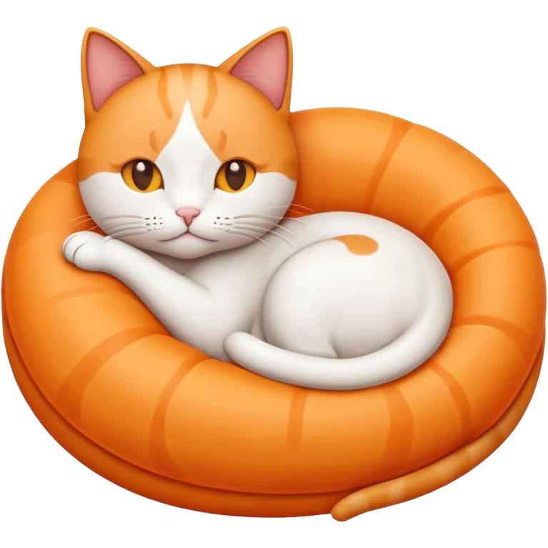 cat curled up, soft colors, minimalistic, emoji style emoji