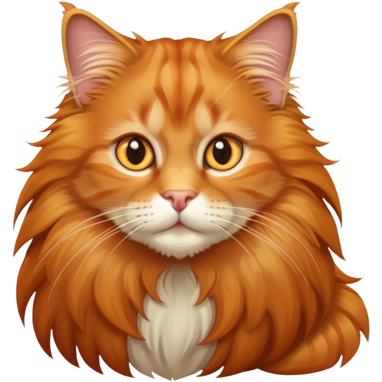 orange tabby maine coon cat with fluffy mane emoji
