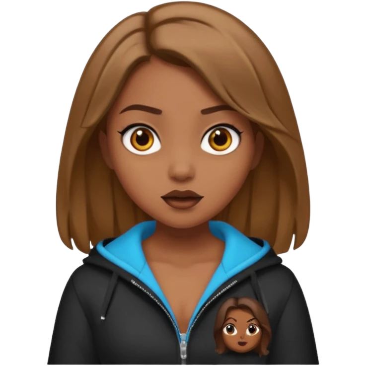 pretty long hair girl middle parted, amazed, good clothes, tanned, baddie, RELLY PREETY, BADDIE, DRESSED AS A BADDIE, LIGHT BROWN HAIR emoji