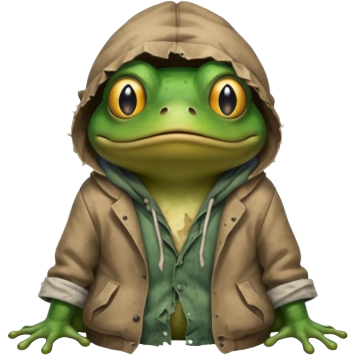 homeless poor frog emoji