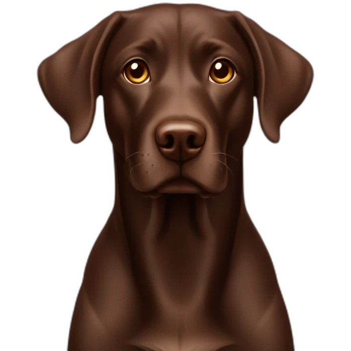 Chocolate lab with super long ears smiley face emoji