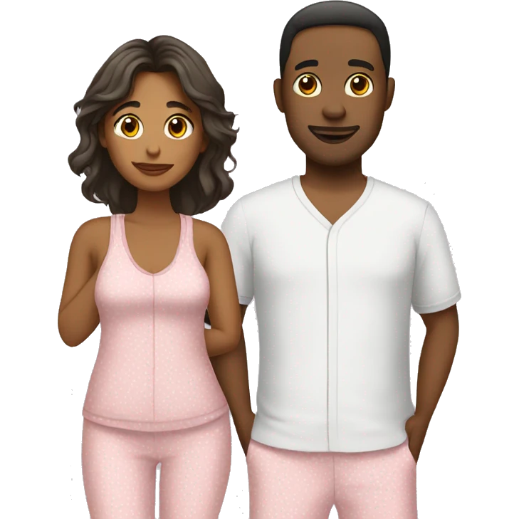 couple with matching pyjamas emoji
