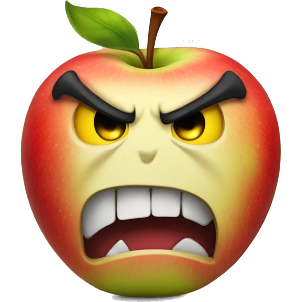 Angry apple emoji