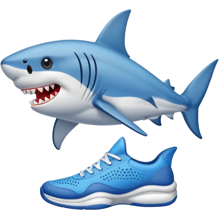 Tiburón con zapatos tenis azules  emoji