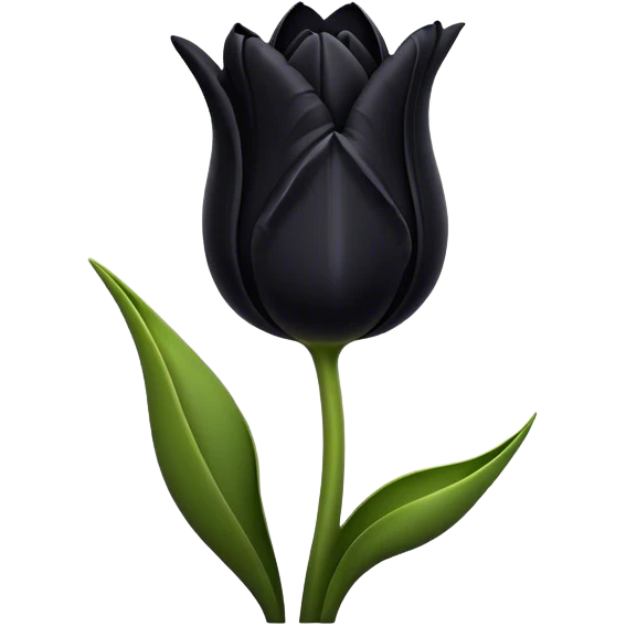 Black tulip emoji