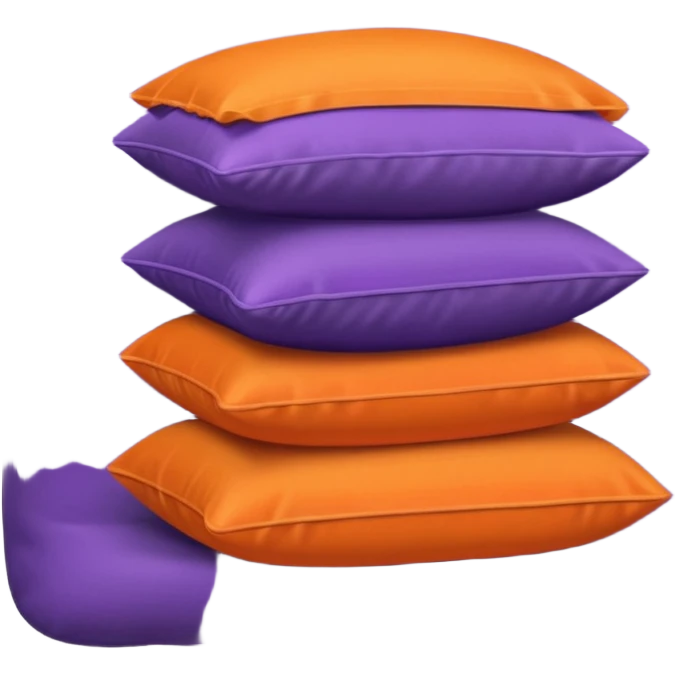 Purple pillow stacked with orange pillow emoji