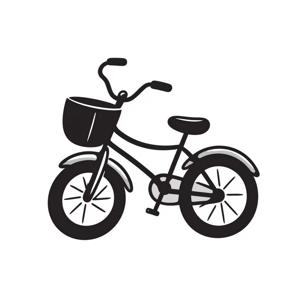 hand-drawn bicycle with basket emoji