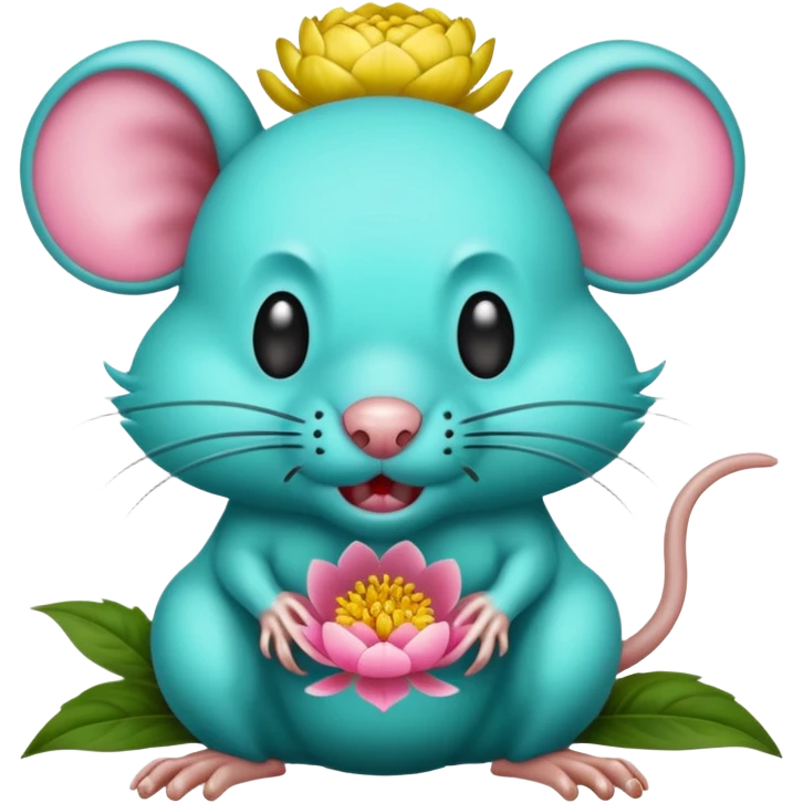 Rat Fink smelly peony cyan emoji