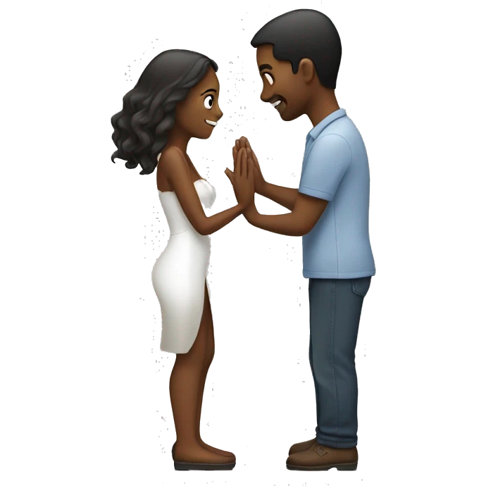 Woman proposing to man emoji