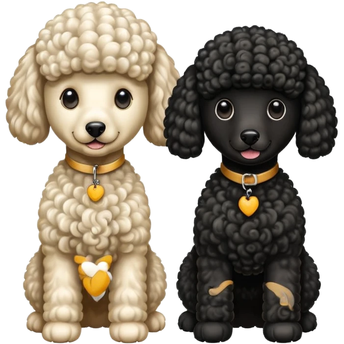 Dos caniches,uno blanco y el otro negro,QUE SEA RAZA CANICHE  emoji