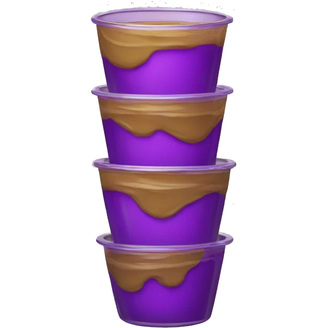 Make me 3 cups stacked on eachother with purple liquid inside emoji