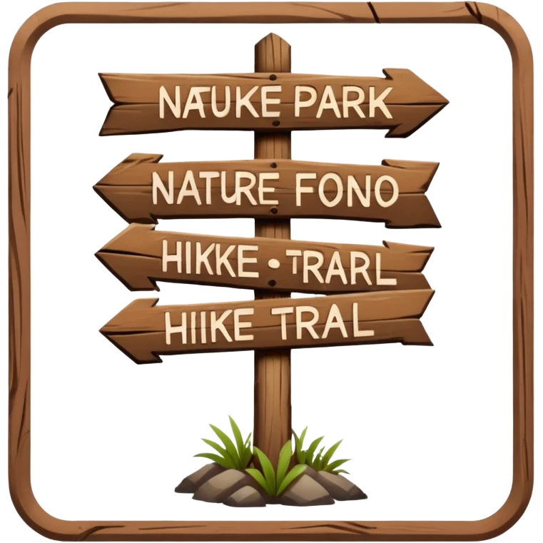 wooden nature park hike trail sign emoji