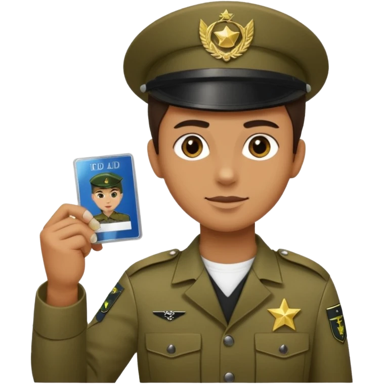 Floating black Scissors cutting in half an idf soldier ID card with a little chip in 2 parts emoji