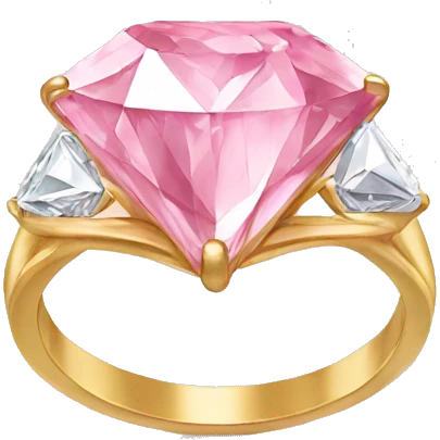 large pink diamond ring emoji