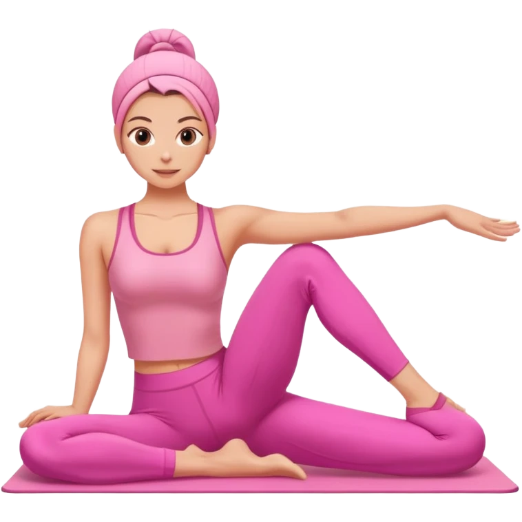 person in pink outfit doing pilates exercise emoji